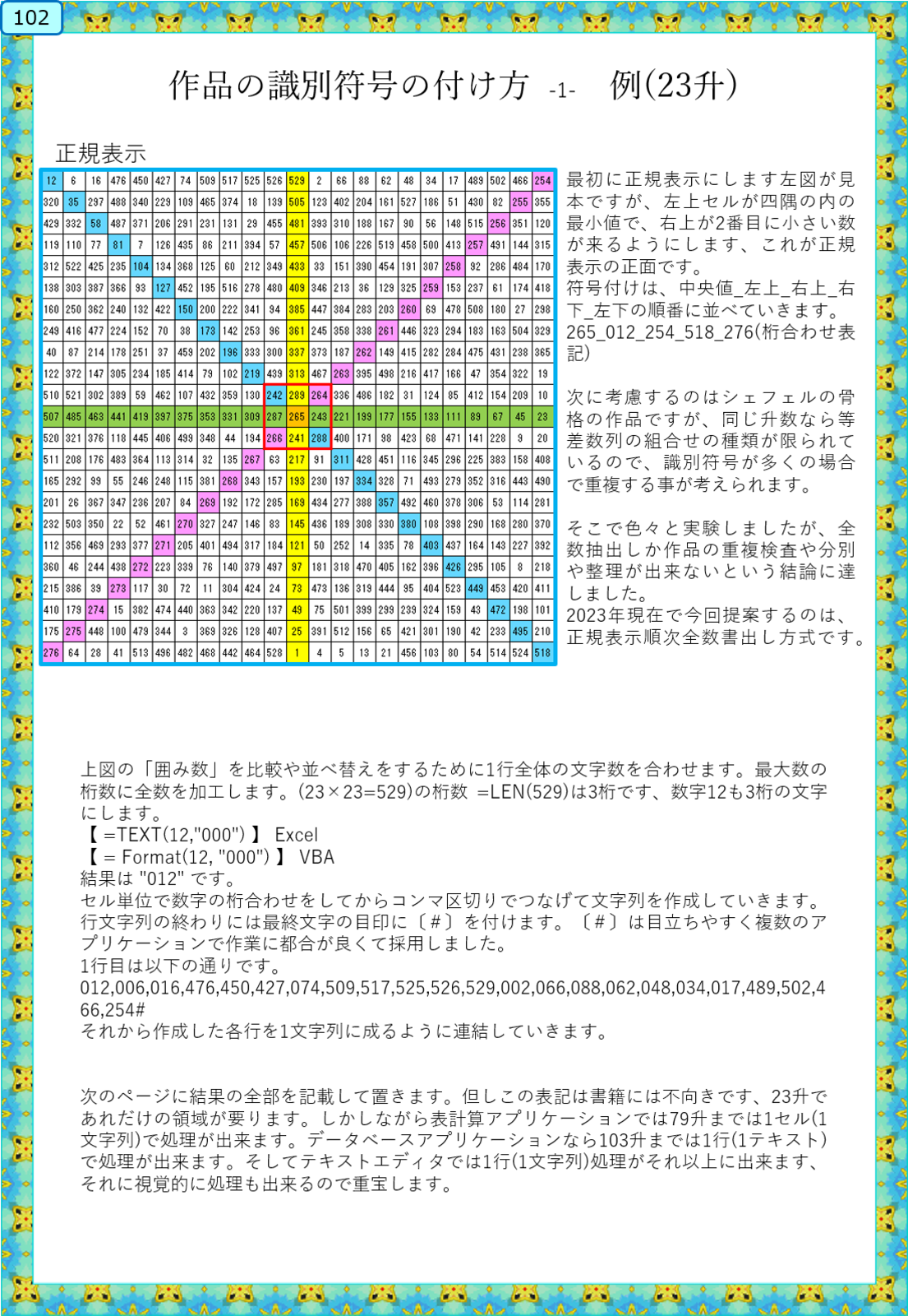 作品の識別符号の付け方-1- 例(23升)